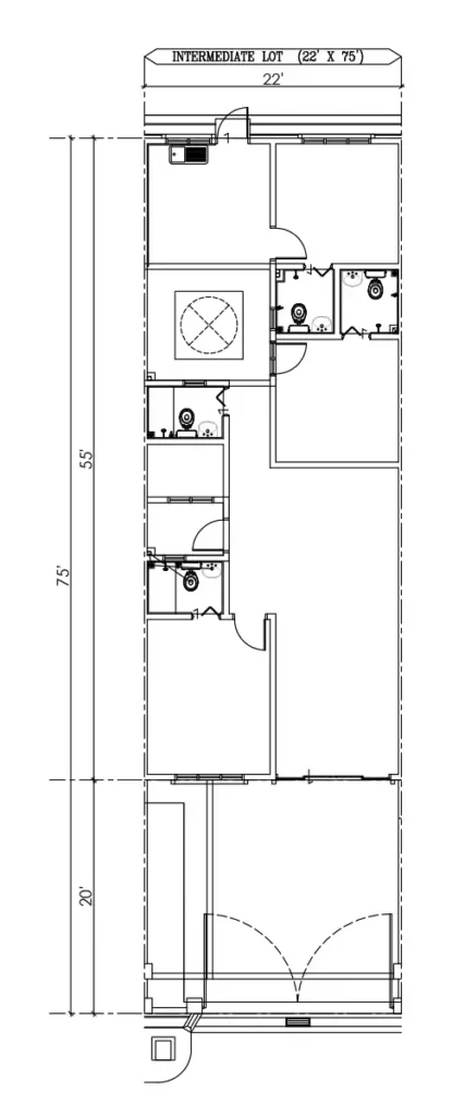 Floor Plan | Intermediate Lot | Single Storey Terrace 22 x 75