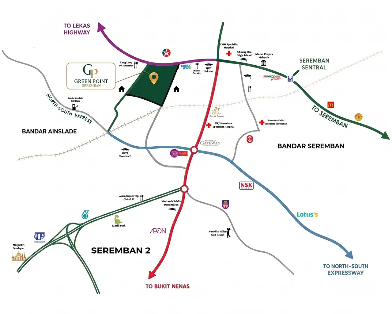 Green Point Seremban | Location Map